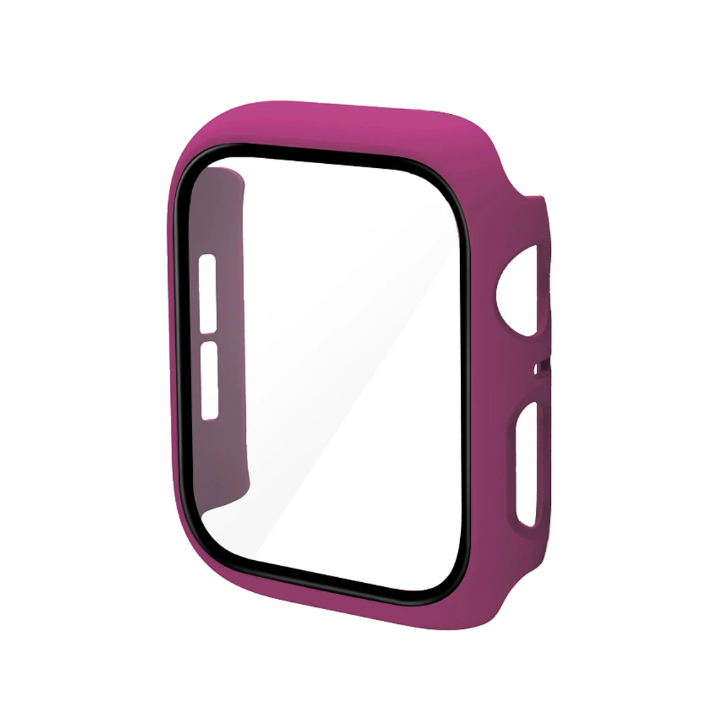 360 Full Bumper Frame Matte Hard Case for Apple Watch 7/6/SE/5/4/3/2/1 Cover Tempered Glass Film for iWatch 41MM 45MM 40MM 44MM