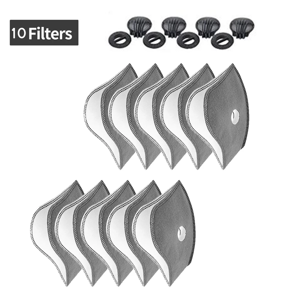 

Replacement KN95 Filter and valves for anti Pollution prevention exhalation Activated Carbon Dust motorcycle face mask