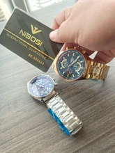 Gold Watch Clock Chronograph Quartz Waterproof Top-Brand Fashion Mens NIBOSI Luxury Masculino