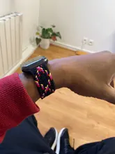 Correa de nailon trenzado para Apple watch, correa elástica de 44mm, 40mm, 38mm y 42mm, serie iWatch 3, 4, 5, se, 6