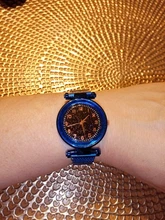 Reloj de pulsera de cuarzo con diamantes de imitación para mujer, cronógrafo de lujo con diseño de estrellas magnéticas, a la moda