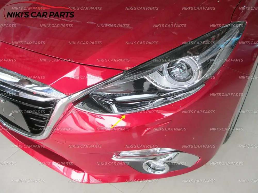 Нижние реснички на фары для Mazda 3- ABS пластик хром 2 шт. литье украшение Тюнинг Автомобиля