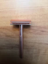 HAWARD-maquinilla de afeitar de doble filo para hombre y mujer, maquinilla de afeitar Manual clásica para la depilación, 20 hojas de afeitar, oro rosa