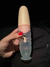 Disney-cuchara para pasta de arroz para bebé, botella de leche de silicona suave, suplemento de alimentos para bebés, artefacto para apretar, cuchara para arroz y fideos