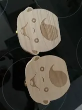 Caja de madera para guardar dientes, estuche de almacenamiento para guardar dientes de leche, idioma portugués, alemán, inglés, español, francés e italiano