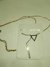 DOTIFI para las mujeres collares la innovación pendiente doble cadena larga calado triángulo y Baguette collar de acero inoxidable