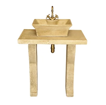 

Cabinet Pile Washbasin for inner or outer concrete-Rustic stone 75x55x80cm.