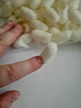Bolas de gusano de seda para el cuidado de la piel, exfoliante blanqueador, eliminador de espinillas, capullos de seda Natural, 100 Uds.