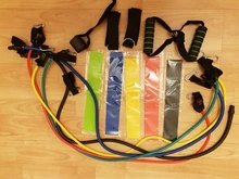 Banda con tubos de resistencia para Fitness, cuerda de tracción elástica para gimnasio y Yoga, expansor de entrenamiento, anclaje de puerta con asa y correa para el tobillo, 11 unidades