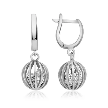 

Teleplus Silver Gemstone Sphere Earrings