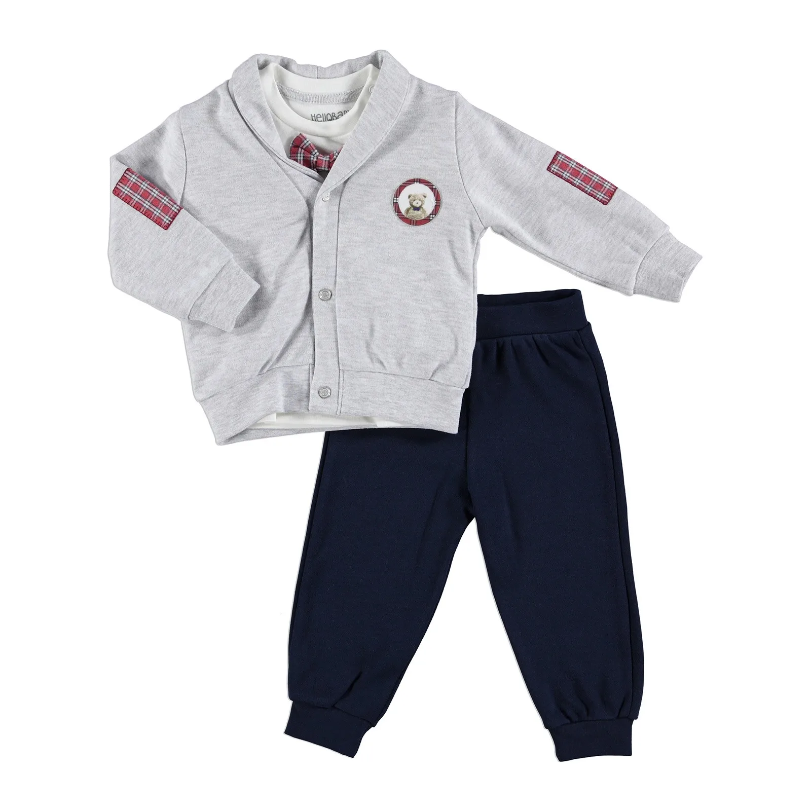 

ebebek HelloBaby Winter Taxi Driver Teddy Bear Baby Cardigan Sweatshirt Trousers Set
