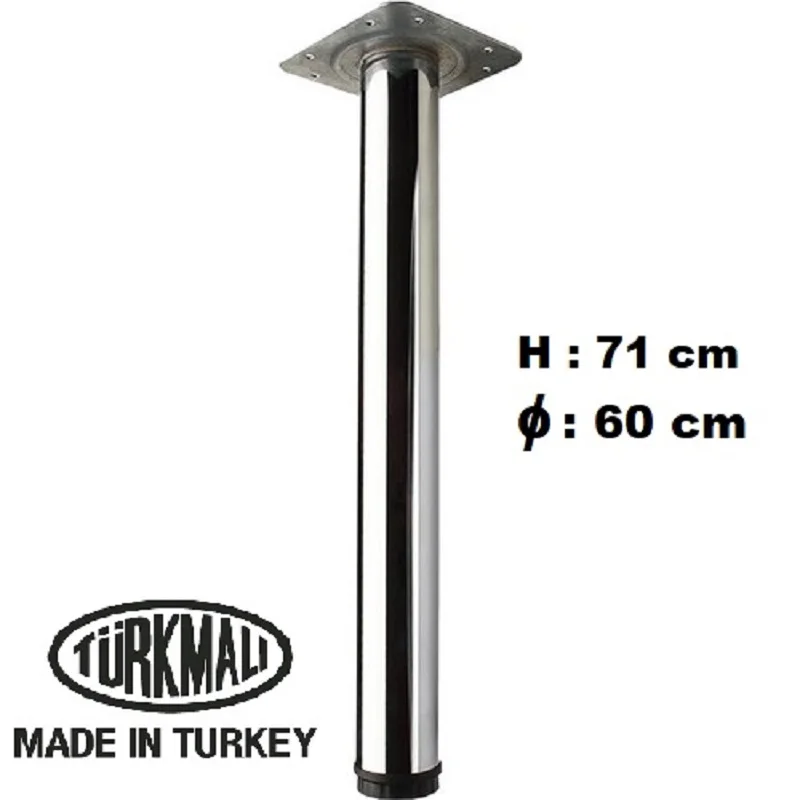 BEST QUALITY- Made in Turkey H: 71 cm Long Cylinder Table Metal iron leg Stainles Steel legs