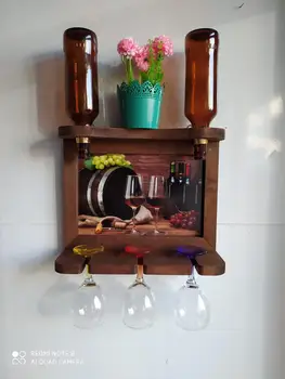 

Wall Art Pictures Wall Mounted Wine Whiskey Beer Bottle Rack Holder Bar Wine Artificial Rose Christmas Flowers Bouquet Wedding