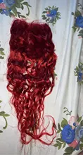 Mechones brasileños de onda de agua con cierre, cabello humano rojo borgoña, mechones de colores con cierre, pelo Remy Pinshair 99J