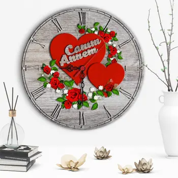 

Decorative Dear Mom Design Wooden Wall Clock-7
