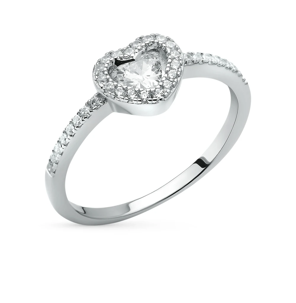 Серебряное кольцо с фианитами SUNLIGHT проба 925