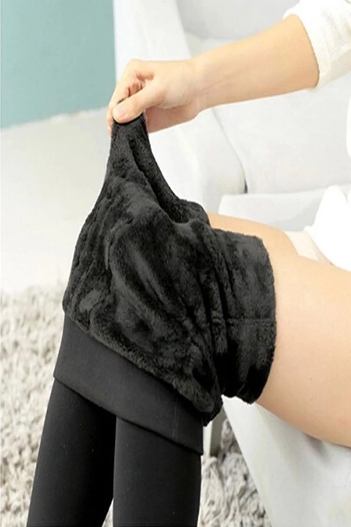 Women's Thermal Velvet Plush Black Leggings Elastic Female Pants Trousers Pantyhose Warm Winter Christmas High Waist Soft Comfortable leggings sexy tights