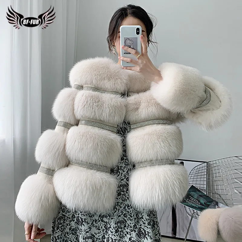 BFFUR 2020 Winter New Real Fox Fur Coat Women