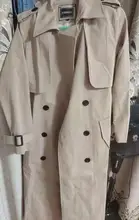 SLPBELY-gabardina con solapa para mujer, abrigo largo informal con cinturón de doble botonadura, abrigo para invierno, prendas de vestir exteriores, M-4XL