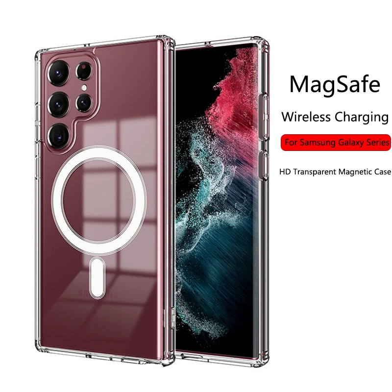 Magsafe Clear Cases For Samsung S22 S21 Ultra 5g Shockproof