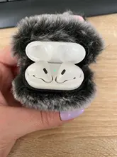 Ear-Fur-Case Capa Carabiner Plush-Cover Apple Airpods Rabbit Soft Wireless for 1-2/Wireless/Charging-fluffy-box