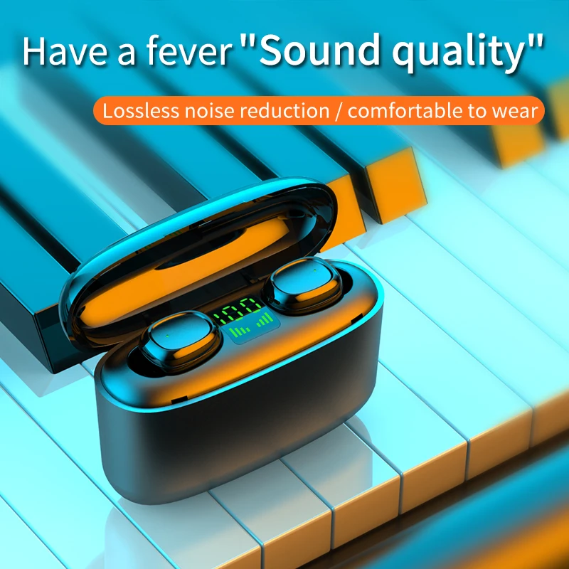2020 NEW 3500mah LED Bluetooth Wireless Earphones Headphones Earbuds TWS Touch Control Sport Headset Noise Cancel Waterproof