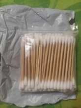 100 unids/bolsa de doble cabeza desechable de algodón de maquillaje hisopo de algodón suave brotes médicos palos de madera nariz y orejas Herramientas de limpieza Cotonete