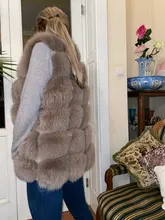 Vest Jacket Real-Fur-Coat Natural Winter Fashion Womens High-Quality Luxurious Fox-Fur