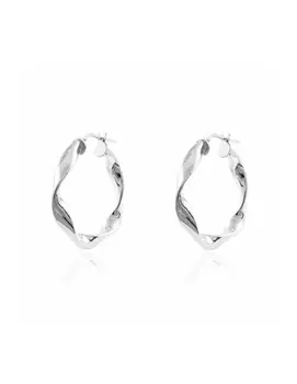 

Silver earrings Hoops reliados brightness 27x4mm