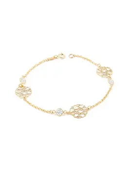 

Bracelet Gold hearts openwork and zircons (9kts)
