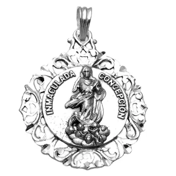 

Medal 925 sterling silver m Immaculate Virgin 45mm. Bust fence [AA9812GR]