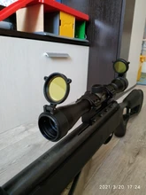 Cubierta del Visor transparente para caza, protector de lente abatible hacia arriba, resorte rápido, tapa de objetivo amarilla, 30mm-69mm