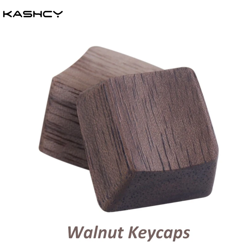 Kashcy Solid Wood Walnut Keycaps For Mechanical Keyboard With OEM Profile Height Wooden Keycap Spacebar Esc