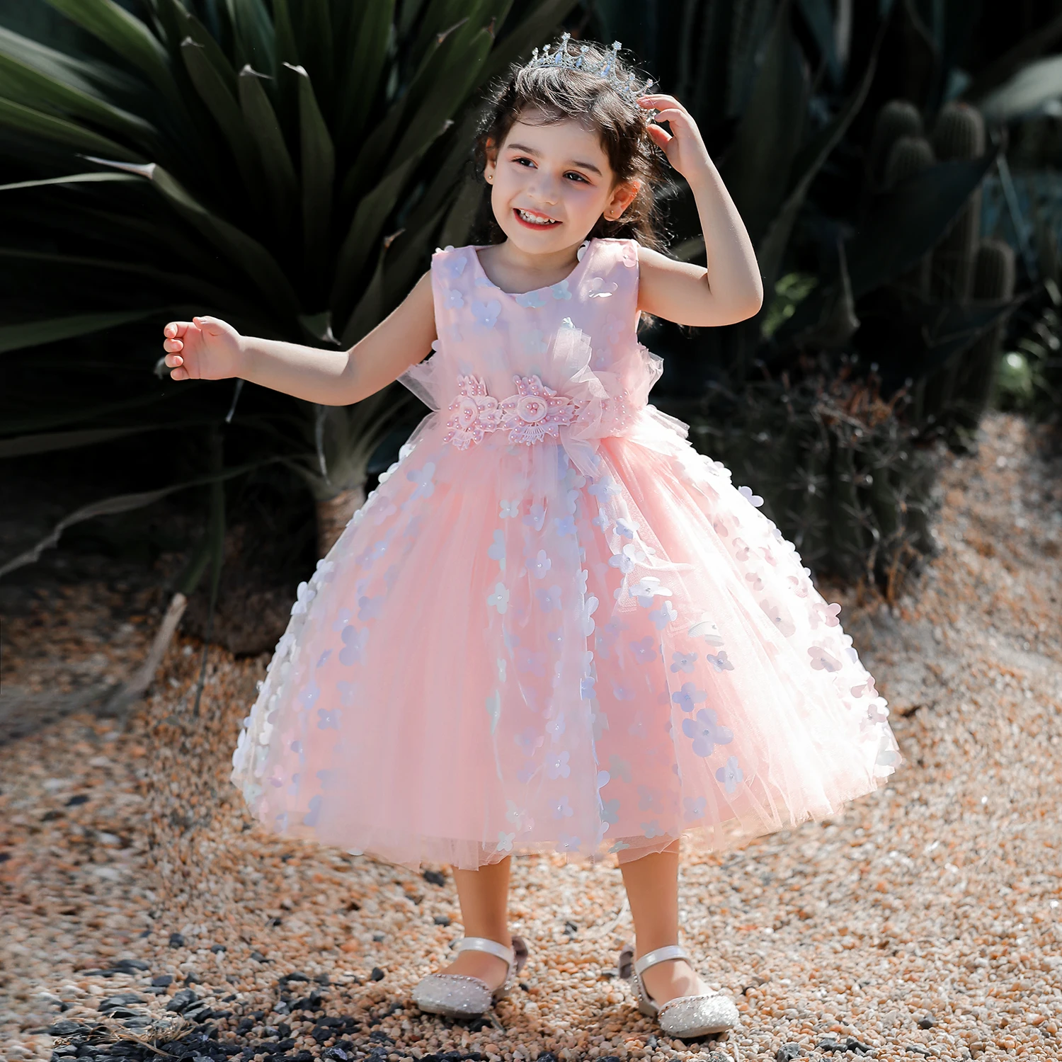 Ripening Girls' First Birthday Dresses Satin Knee Length Princess Dress for  Kids_4-5Years Blue : Amazon.in: Fashion