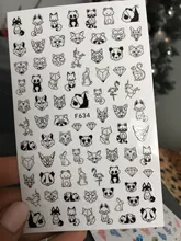Nail-Art-Stickers Tips Nail-Decal Manicure-Decorations Flower Geometric Panda-Leaf Animal
