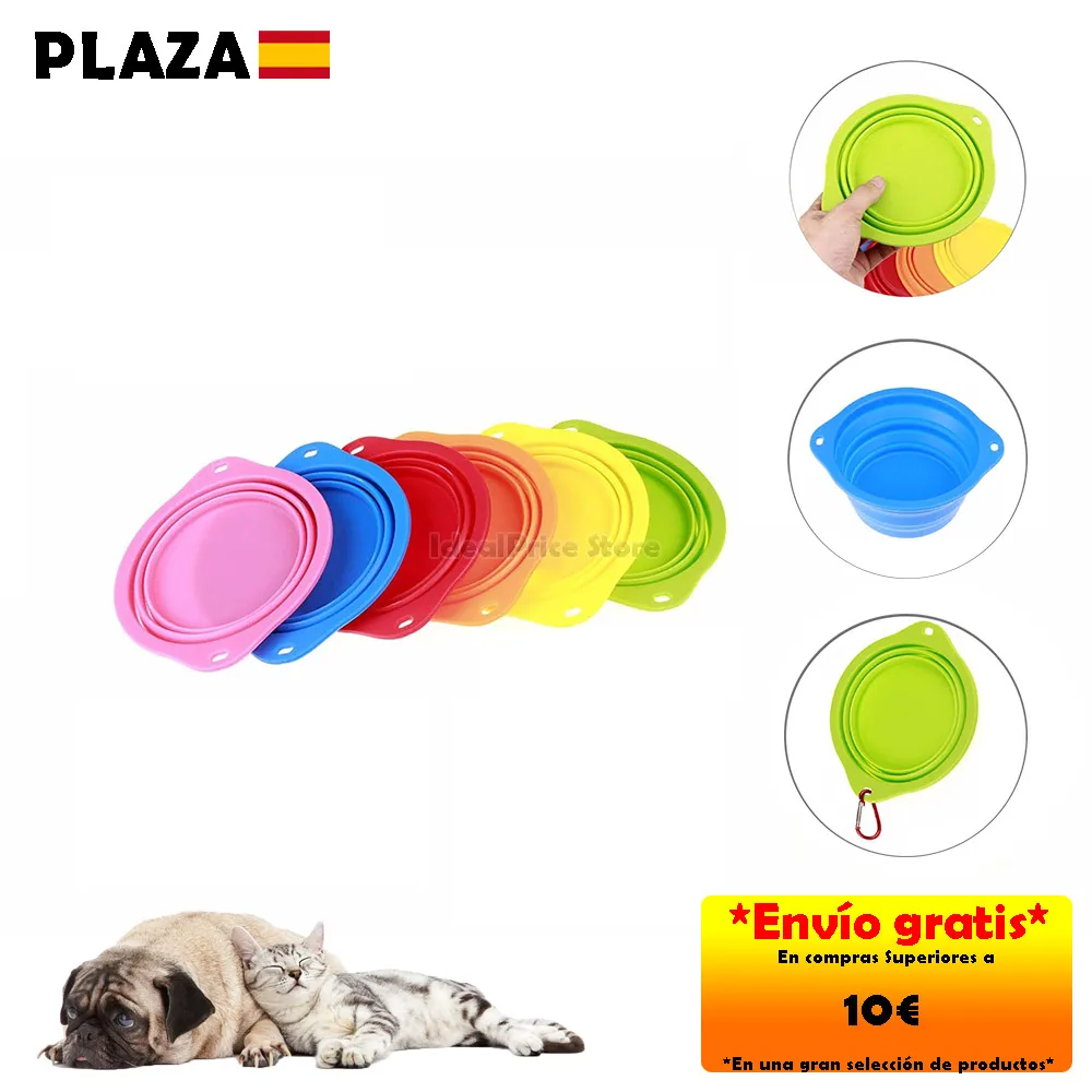 Idealprice Store® Comedero plegable de viaje para mascotas, Cuenco para perros/gatos, Bebedero portátil