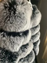 De invierno de la moda de cuero cálida capa natural abrigo de piel de zorro chaqueta de piel auténtica de zorro de invierno grueso abrigo cálido