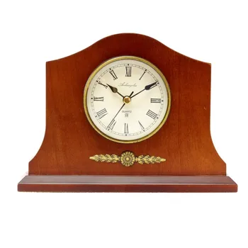 

Bookcase table clock, comfortable, office, living room, dining room. Wooden with bronze ornament, classic style. Color Walnut
