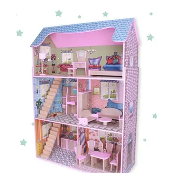 

Wooden House dollhouse with furniture