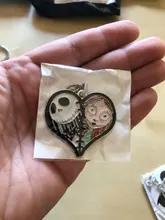 Llavero luminoso de película, joyería, llavero de esmalte de corazón, Cráneo, esqueleto, para coche, regalos de navidad