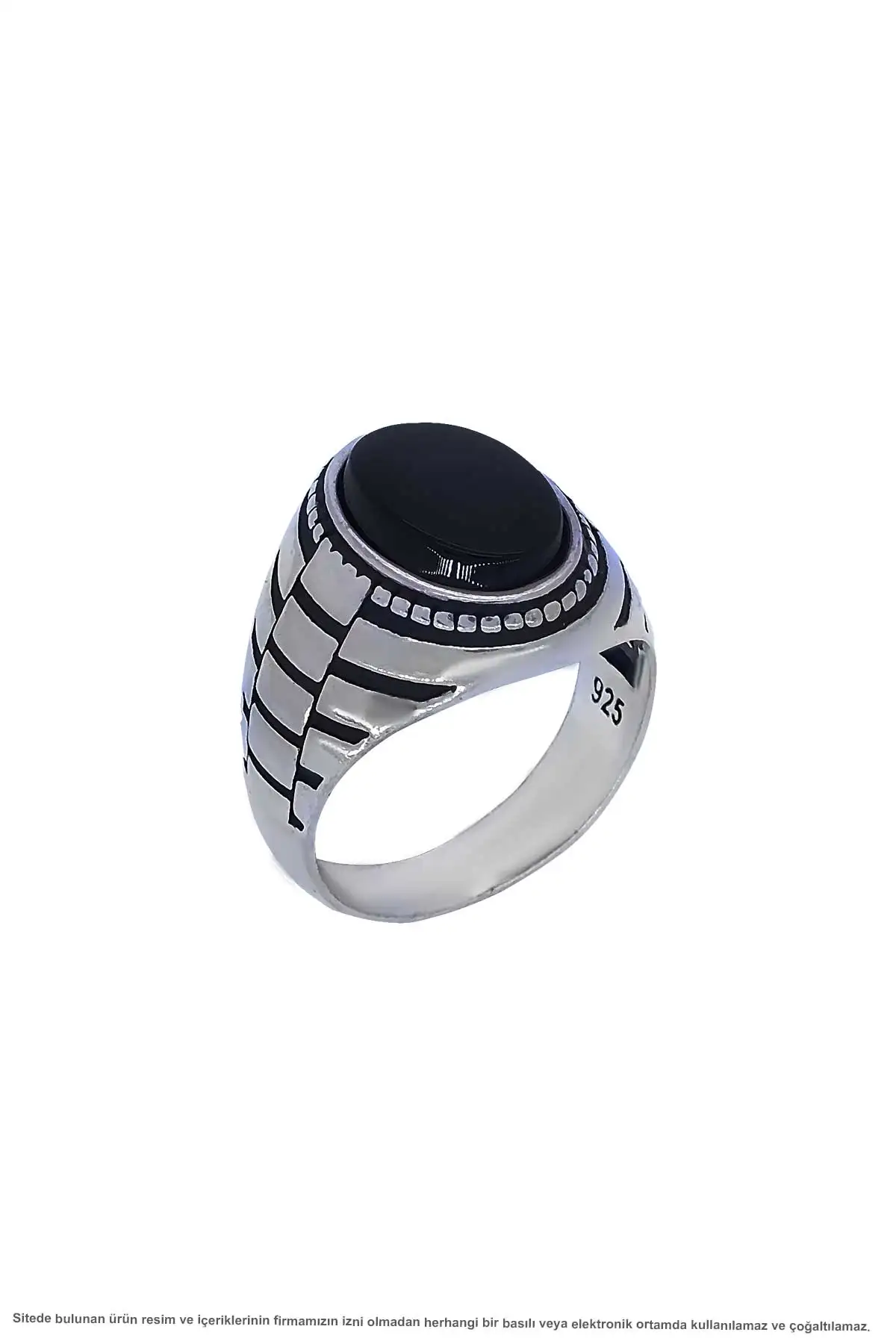

Onyx Black Stone Silver Male Ring Models
