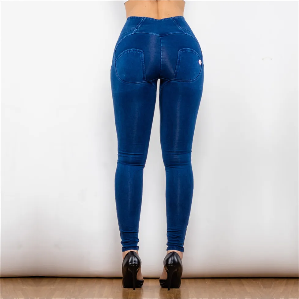 Melody Stretch Denim Pants Petite Yoga Leggings Sport Woman Shapers Butt  Lift Leg Shaping Tights Slim High Waist Jeans - Yoga Pants - AliExpress