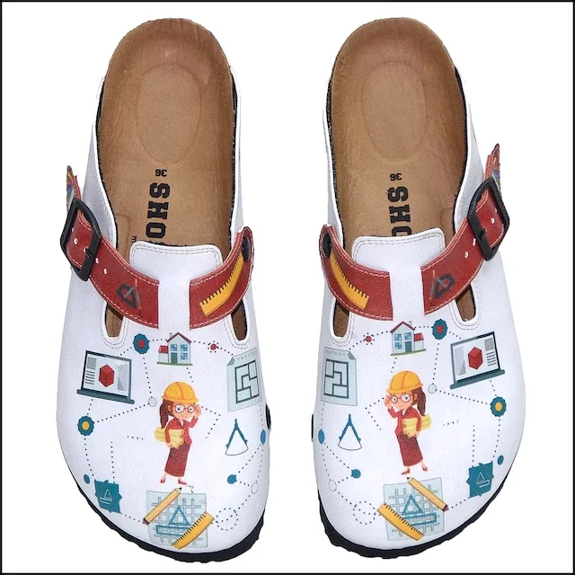 ShoeRokee Architect And Engineer Pattern Lady Sabo Slippers 375169313|Тапочки| |