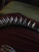 Único de tres fila puntiagudo hacen picos remache de cuero ancho Punk Rock gótico Unisex pulsera de hombre de la joyería