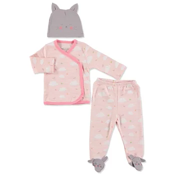 

ebebek Bambaki Scout Cat Baby Girl Bodysuit Hat Footed Pants Set