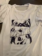 Camiseta de Anime japonés Demon Slayer Kimetsu No Yaiba, camiseta Harajuku de Hip Hop, camisetas holgadas de manga corta para mujer