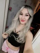 HENRY MARGU-pelucas de cabello sintético degradado para mujer, largo ondulado, negro, gris, ceniza, blanco, con flequillo, pelo de Cosplay Natural, resistentes al calor