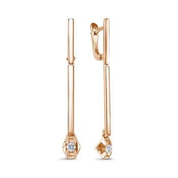 

Gold 585 sterling silver earrings with stones: Diamond