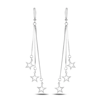 

Teleplus Zircon Cubic Zirconia Dangle Star J Earrings 925 Sterling Silver
