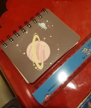 Cuaderno de bolsillo portátil para estudiantes, cuaderno pequeño A7 con tapa de bobina de Planeta de ensueño